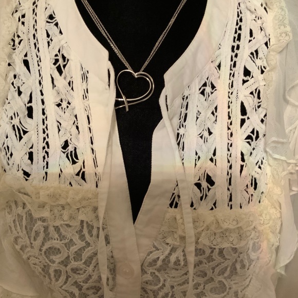 French Connection Loviest Light White Top Small - Picture 3 of 16